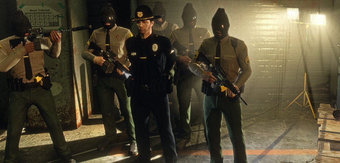 Circuit law enforcement officers gathered for an operation